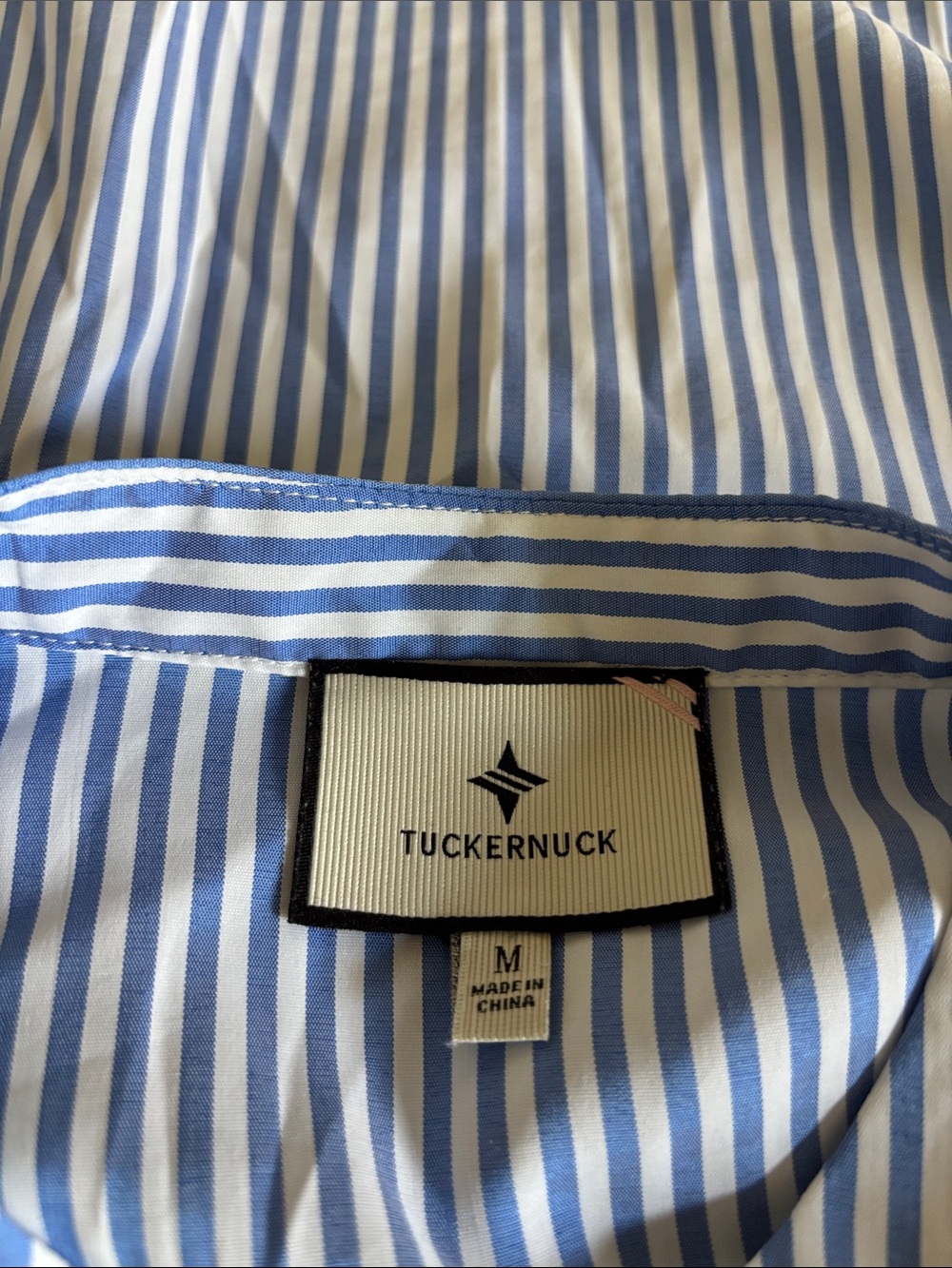 TUCKERNUCK Blue Stripe Royal Button Down Shirt Dress. Roomy Size Medium. EUC - Picture 9 of 12